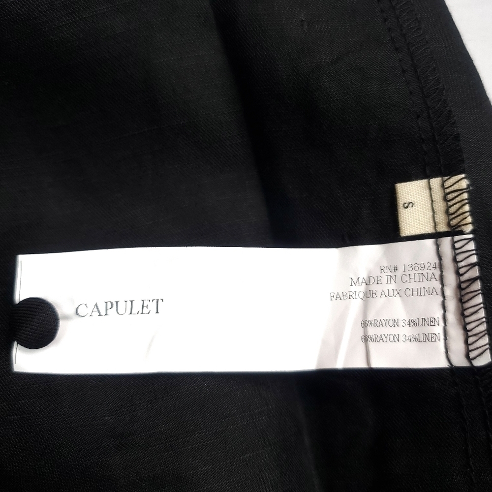 NWT Capulet Revolve Linen Blend Halter Open-Back Little Black Cocktail Dress - Picture 8 of 9